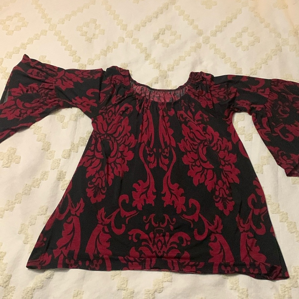 Damask print top XL